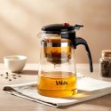 Dzbanek Szklany VILDE Zaparzacz 680 ml System Spustowy Herbaty Ziół