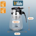 Dzbanek Szklany VILDE Zaparzacz 960 ml System Spustowy Gorące Zimne