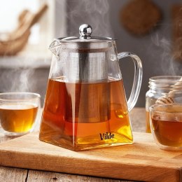 Dzbanek Szklany Zaparzacz Sitko Kwadrat 730ml Herbaty Ziół VILDE