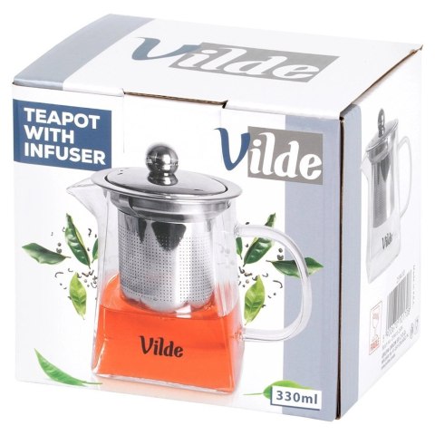Dzbanek Szklany Zaparzacz Sitko Kwadratowe 330ml Herbaty VILDE