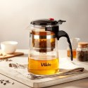 Dzbanek Szklany Zaparzacz VILDE 600 ml System Spustowy Borokrzemowe