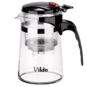 Dzbanek Szklany Zaparzacz VILDE 600 ml System Spustowy Borokrzemowe