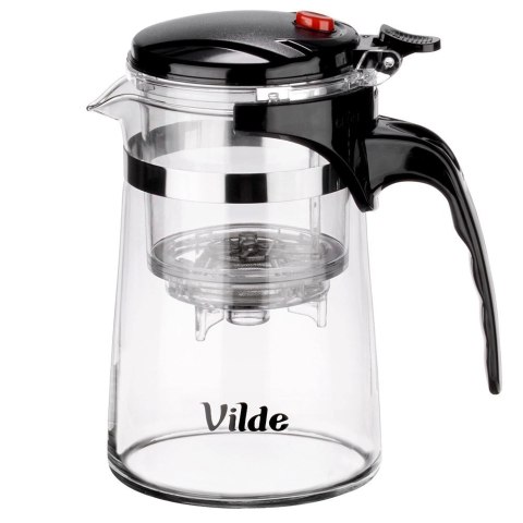 Dzbanek Szklany Zaparzacz VILDE 600 ml System Spustowy Borokrzemowe