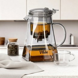 Dzbanek Zaparzacz Szkło 880 ml System Spustowy Kwadratowy VILDE