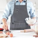 Fartuch Kuchenny Grafitowy Szary Bawełniany z Kieszenią ORION Gastro