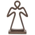Figurka Anioł 29 cm Drewno Mango Naturalna Ozdoba na Podstawie