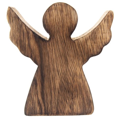 Figurka Anioł Drewno Mango 10 cm Dekoracja Loft Naturalna ORION Boże