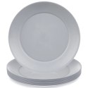 Zestaw 6 Talerzy Obiadowych 23,5 cm Szare Nietłukące do Mikrofali