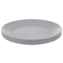 Zestaw 6 Talerzy Obiadowych 23,5 cm Szare Nietłukące do Mikrofali