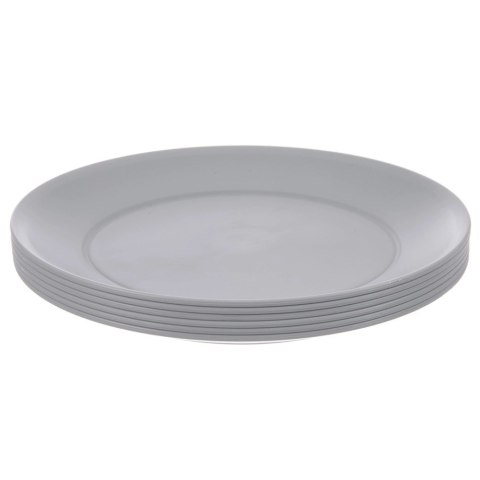 Zestaw 6 Talerzy Obiadowych 23,5 cm Szare Nietłukące do Mikrofali