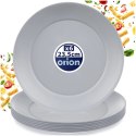 Zestaw 6 Talerzy Obiadowych 23,5 cm Szare Nietłukące do Mikrofali