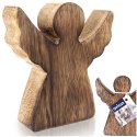Figurka Anioł Drewno Mango 10 cm Dekoracja Loft Naturalna ORION Boże