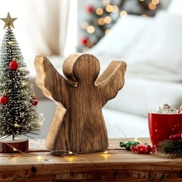 Figurka Anioł Drewno Mango 15 cm Naturalna Ozdoba Świąteczna