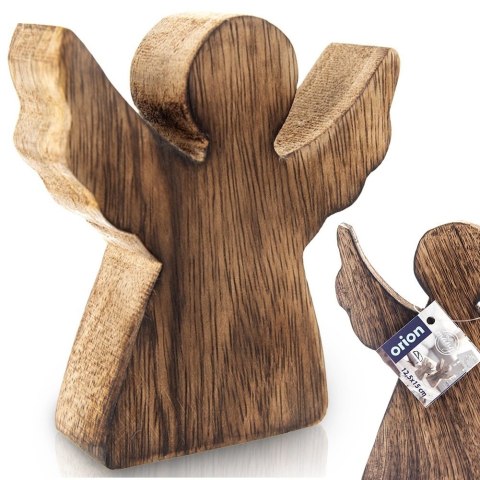 Figurka Anioł Drewno Mango 15 cm Naturalna Ozdoba Świąteczna