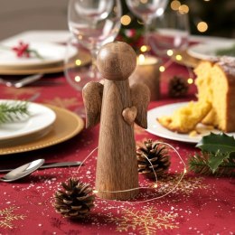 Figurka Anioł Drewno Mango 21 cm Stylowa Dekoracja Świąteczna