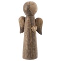 Figurka Anioł Drewno Mango 21 cm Stylowa Dekoracja Świąteczna