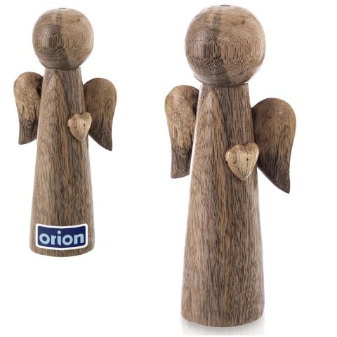 Figurka Anioł Drewno Mango 21 cm Stylowa Dekoracja Świąteczna