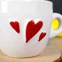 Filiżanka do Espresso 80 ml ORION Serce Ceramiczna Biała z Serduszkami