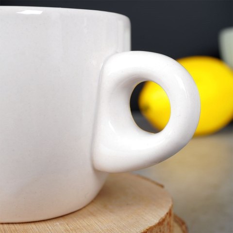 Filiżanka do Espresso 80 ml ORION Serce Ceramiczna Biała z Serduszkami