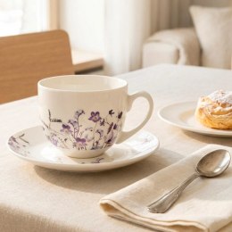 Filiżanka ze Spodkiem 260 ml Louka Porcelanowy Zestaw do Kawy