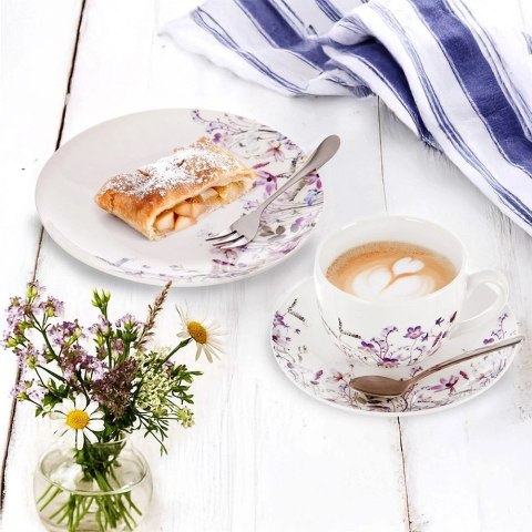 Filiżanka ze Spodkiem 260 ml Louka Porcelanowy Zestaw do Kawy