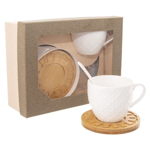 Filiżanka ze Spodkiem Porcelanowa Biała ORION WHITELINE 250 ml 2 szt.