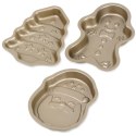 Foremki do Pieczenia Zestaw 3 szt. Stal PTFE LA CUCINA Mikołaj Choinka