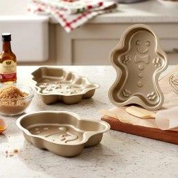 Foremki do Pieczenia Zestaw 3 szt. Stal PTFE LA CUCINA Mikołaj Choinka