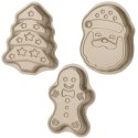 Foremki do Pieczenia Zestaw 3 szt. Stal PTFE LA CUCINA Mikołaj Choinka