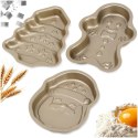 Foremki do Pieczenia Zestaw 3 szt. Stal PTFE LA CUCINA Mikołaj Choinka