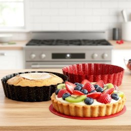 Foremki do Tartaletek 2 szt. Stal Non-Stick Wyjmowane Dno 12 cm