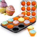Forma Granitowa do Muffinek 12 Gniazd + 12 Silikonowych Foremek