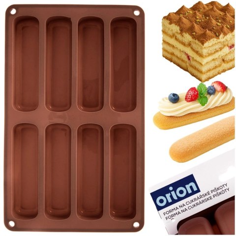 Forma Silikonowa do Biszkoptów Tiramisu 8 szt. Brązowa ORION