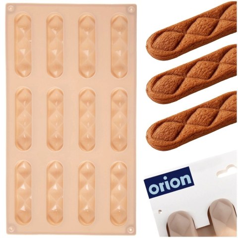 Forma Silikonowa do Ciastek i Pralin 12 szt. Beżowa ORION do Pralinek