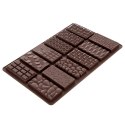 Forma Silikonowa do Czekolady 12 Mini Tabliczek Różne Wzory ORION