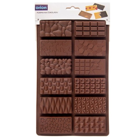 Forma Silikonowa do Czekolady 12 Mini Tabliczek Różne Wzory ORION