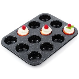 Forma do Muffinek VILDE Granitowa Nieprzywierająca na 12 szt. 35 x 26,5 cm