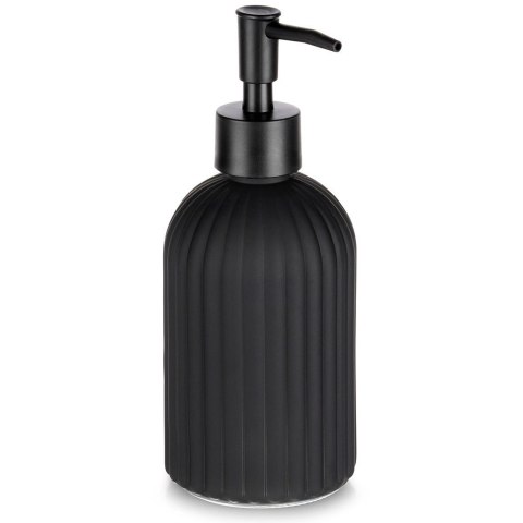 Dozownik do Mydła Czarny Mat Szklany Ryflowany 400 ml VILDE Łazienka
