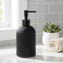 Dozownik do Mydła Czarny Mat Szklany Ryflowany 400 ml VILDE Łazienka