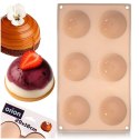 Forma Silikonowa PÓŁKULE 6 szt Mono-porcje Desery Semifreddo Lody