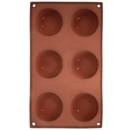 Forma Silikonowa Półkule do Deserów Mono Porcji 6 Gniazd Brązowa ORION