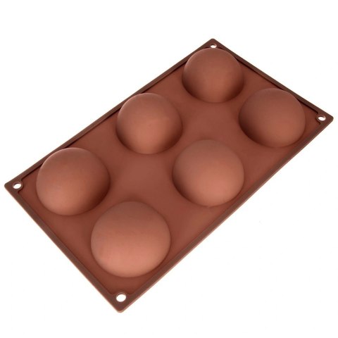 Forma Silikonowa Półkule do Deserów Mono Porcji 6 Gniazd Brązowa ORION