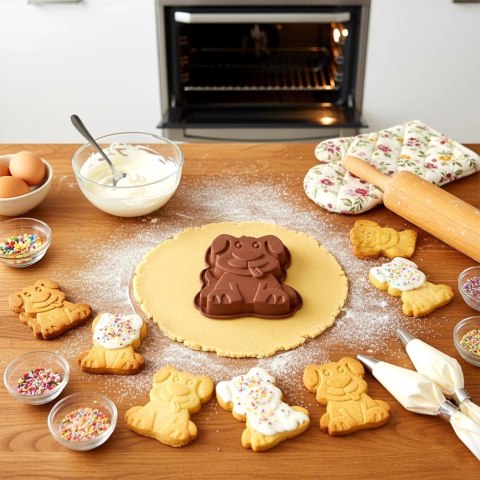 Forma Silikonowa do Pieczenia PIES Piesek Ciasto Desery Brązowa