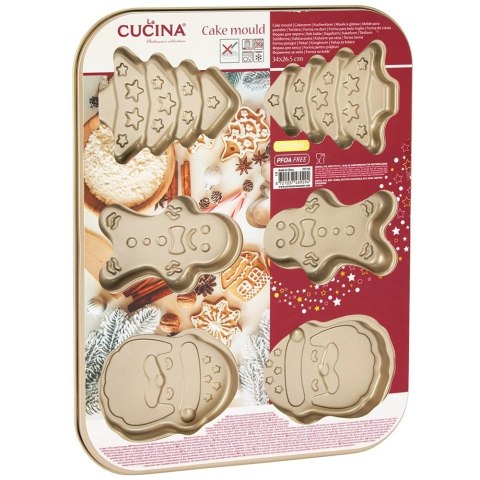 Forma Złota 6 Świątecznych Ciastek Mikołaj Choinka ORION
