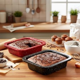 Formy Kwadratowe do Pieczenia 2 szt. Stal Węglowa Non-Stick 12 cm