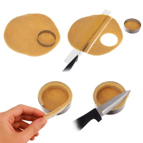 Formy Ranty do Tartaletek 6 szt. Perforowane 8 cm Profesjonalne