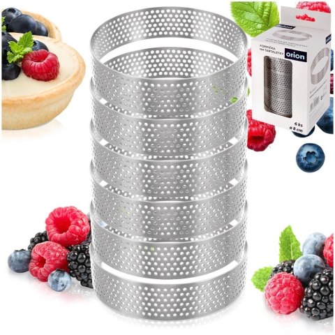 Formy Ranty do Tartaletek 6 szt. Perforowane 8 cm Profesjonalne