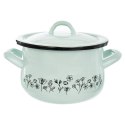 Garnek Emaliowany 2,3 L ORION Zielony LOUKA 16 cm z Pokrywką