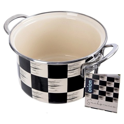 Garnek Emaliowany 2 L ORION SZACHOWNICA 18 cm Indukcja Zmywarka
