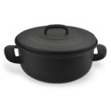Garnek Emaliowany 3 L BELIS Mat Czarny 20 cm Indukcja Zmywarka